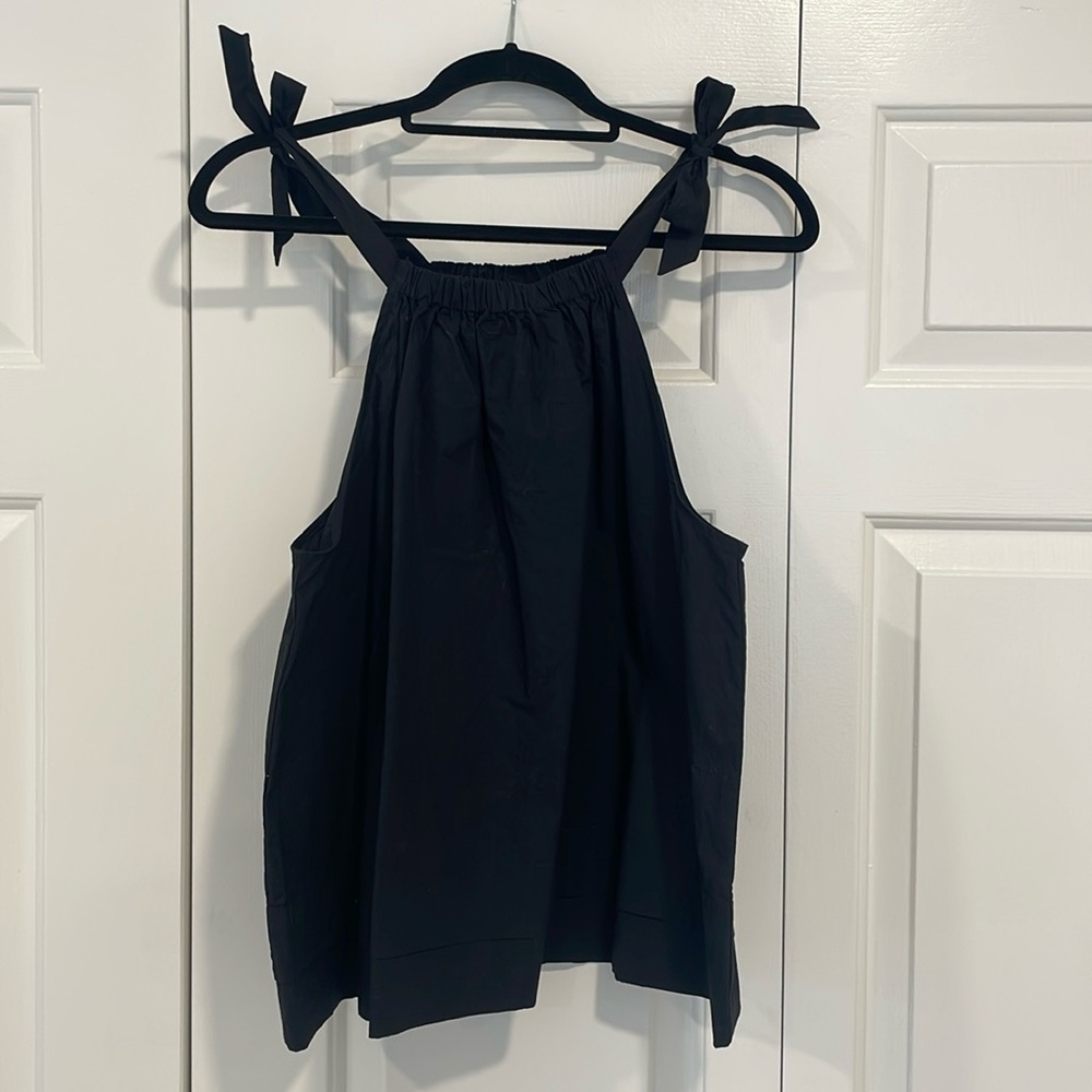Sz M midnight navy sleeveless 100% cotton top by Who What Wear